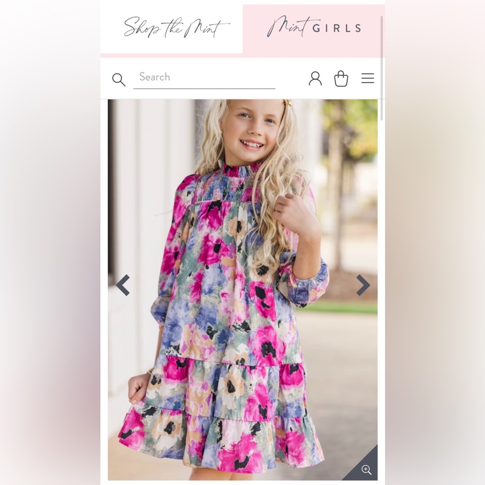 Mint Girls floral dress size XL 12/14 - Picture 6 of 6